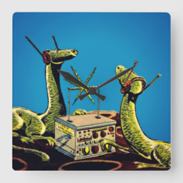 Dinosaurier hören Radioübertragung - Uhr