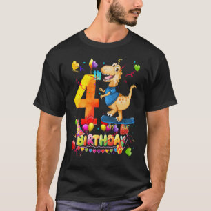 Dinosaurier ich bin 4 Jahre alte Mädchen Geburtsta T-Shirt