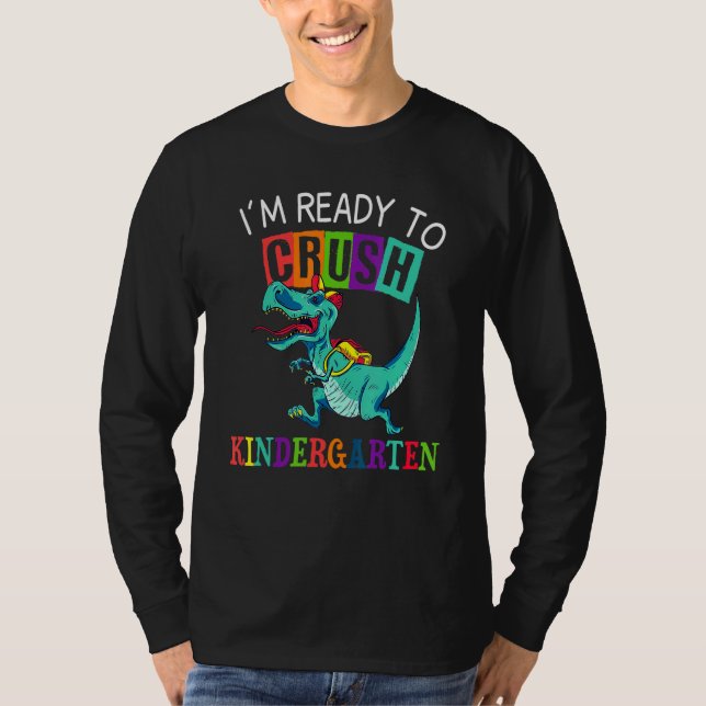 Dinosaurier Ich bin bereit, den Kindergarten für J T-Shirt (Vorderseite)