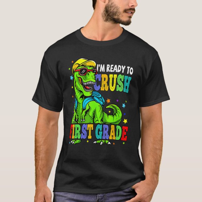 Dinosaurier Ich bin bereit, die erste Stufe wieder T-Shirt (Vorderseite)