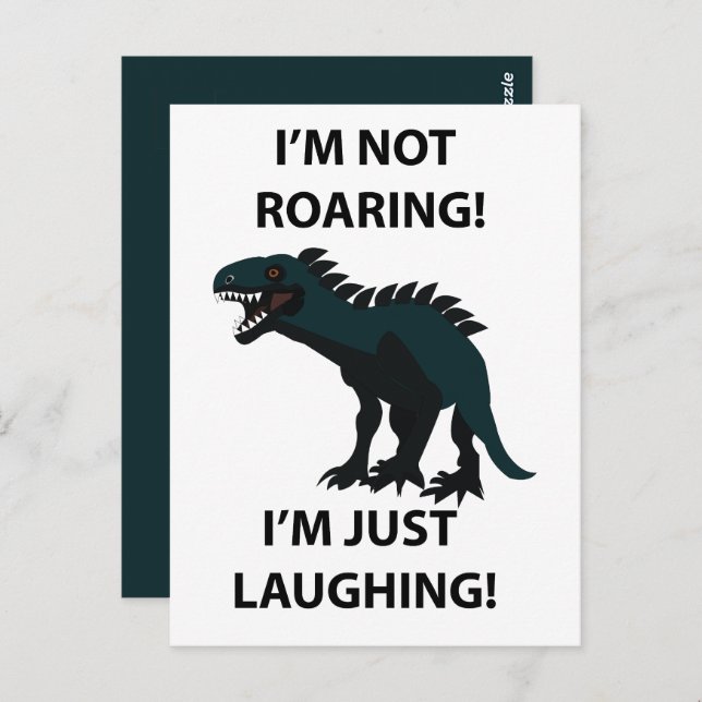 Dinosaurier Ich lache nur Funny Dinosaur Postkarte (Vorne/Hinten)