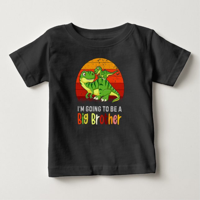 Dinosaurier ich werde ein großes Bruder Baby Baby T-shirt (Vorderseite)