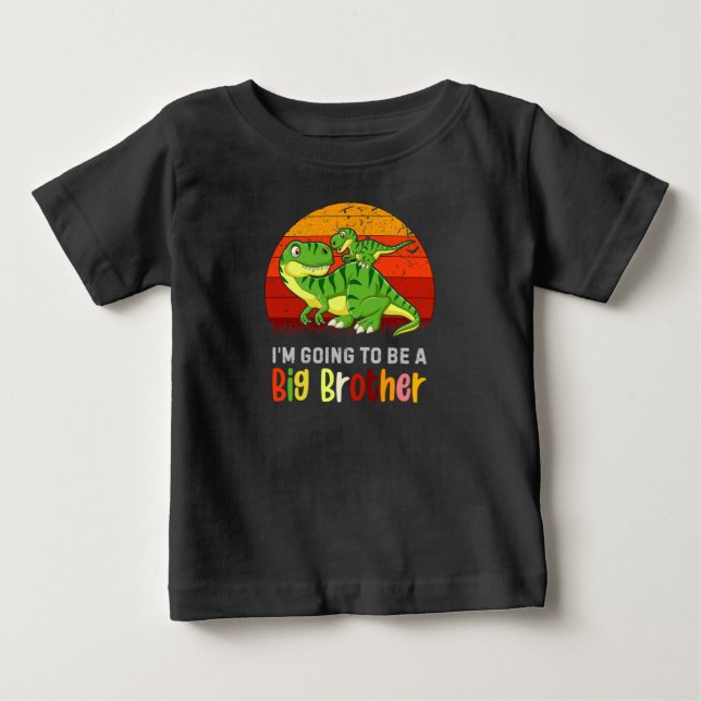 Dinosaurier ich werde ein großes Bruder Baby T-shirt (Vorderseite)