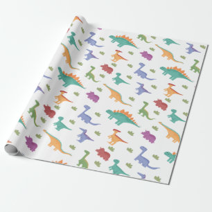 Dinosaurier-Illustrationsmuster Weihnachten Geburt Geschenkpapier