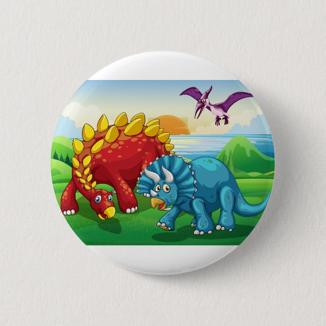 Dinosaurier im Park Button (Vorderseite)