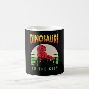 Dinosaurier in der Stadt Dinosaurier-Design Kaffeetasse