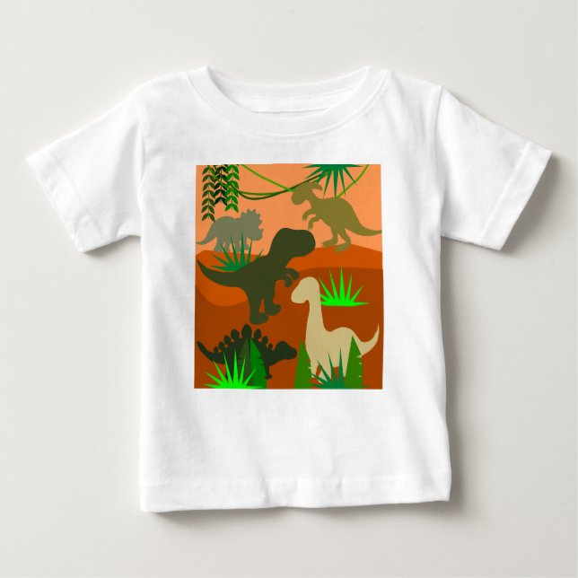 Dinosaurier in der Wildnis Baby T-shirt (Vorderseite)