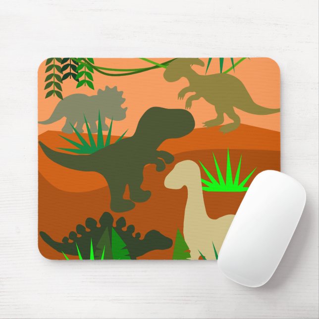 Dinosaurier in der Wildnis Mousepad (Mit Mouse)