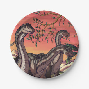 Dinosaurier in Dusk Pappteller