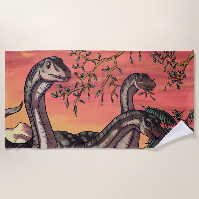 Dinosaurier in Dusk Strandtuch (Vorderseite)