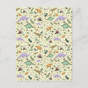 Dinosaurier in Gelb Postkarte