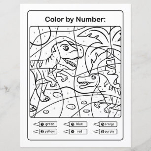 Dinosaurier in Jungle Coloring Page nach Anzahl