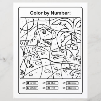 Dinosaurier in Jungle Coloring Page nach Anzahl