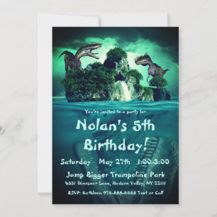 Dinosaurier Island Geburtstagsparty Einladung