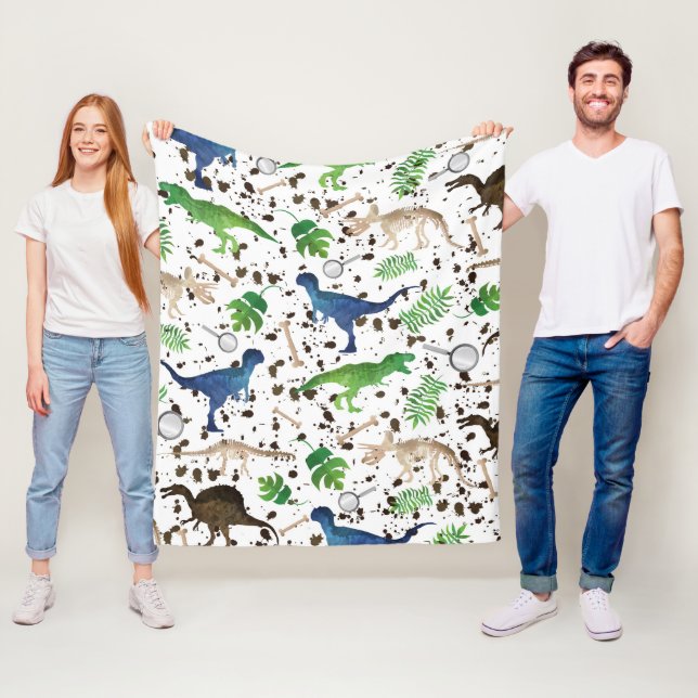 Dinosaurier jagen! Dinosaurier auf Safari Boys Kid Fleecedecke (Beispiel)