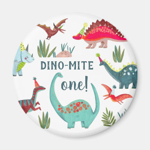 Dinosaurier Junge erste Geburtstagsparty Magnet