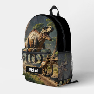 Dinosaurier-Jungen-Rucksack mit individuellem Name Bedruckter Rucksack