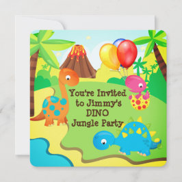 Dinosaurier Jungle Geburtstagsparty Einladung