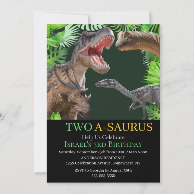 Dinosaurier Jurassic World Age Einladung (Vorderseite)