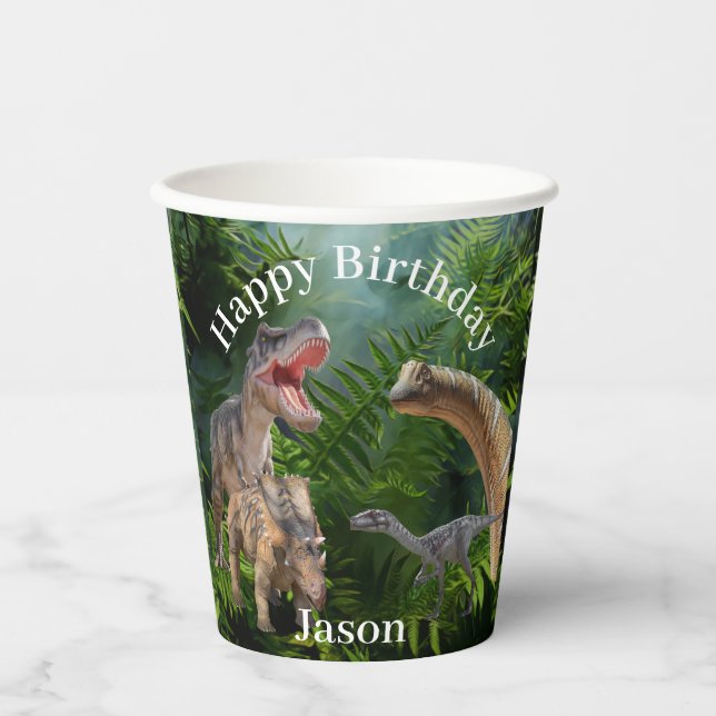 Dinosaurier Jurassic World Pappbecher (Vorderseite)