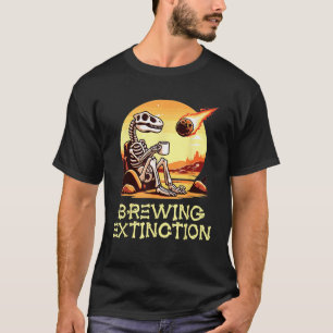 Dinosaurier Kaffee Spaß Meteor Brewing Aussterben  T-Shirt