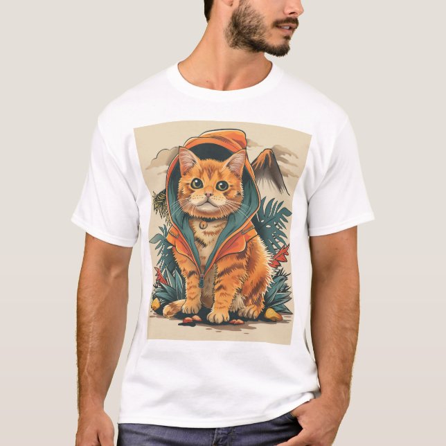 Dinosaurier-Katzen-Erkunder T-Shirt (Vorderseite)