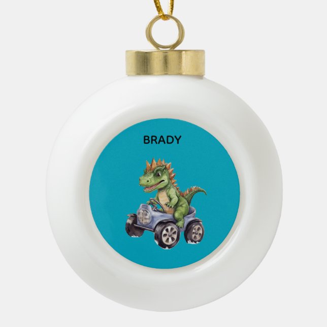 DINOSAURIER KERAMIK Kugel-Ornament (Vorderseite)