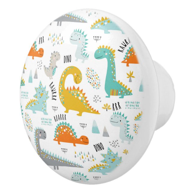 Dinosaurier Keramik Pull Keramikknauf (Rechts)