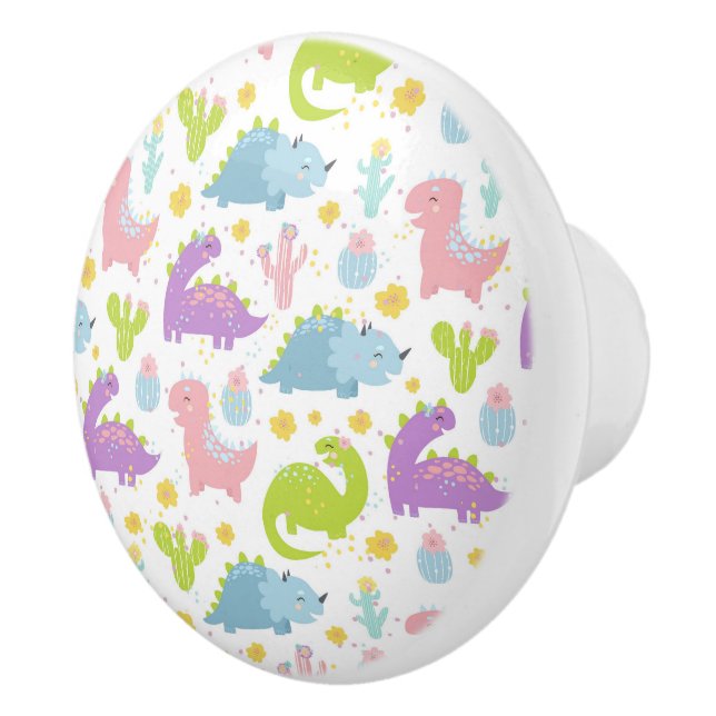 Dinosaurier Keramik Pull Keramikknauf (Rechts)