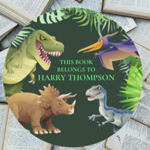 Dinosaurier KIDS BOOK Dschungel Runder Aufkleber