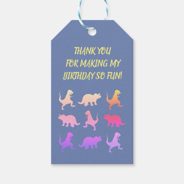Dinosaurier Kids Custom Gift Tags Geschenkanhänger (Vorderseite)