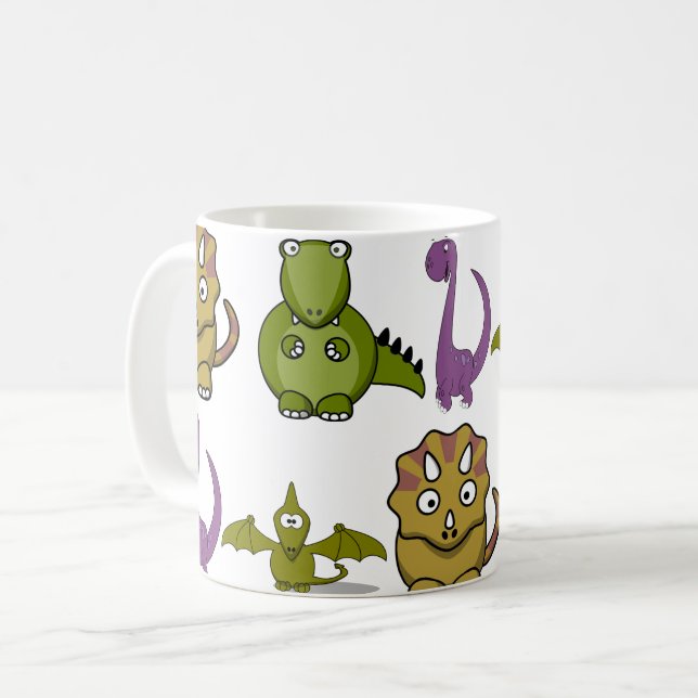 Dinosaurier-Kinder anpassen Kaffeetasse (Vorderseite Links)