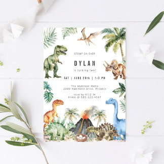 Dinosaurier-Kinder-Geburtstags-Einladung Einladung