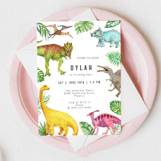 Dinosaurier-Kinder-Geburtstags-Einladung Einladung