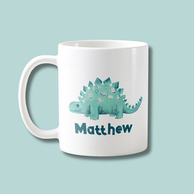 Dinosaurier-Kinder Stegosaurus Kaffeetasse (Stegosaurus dinosaur personalized coffee mug)