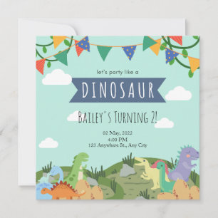 Dinosaurier Kindergeburtstag Einladung