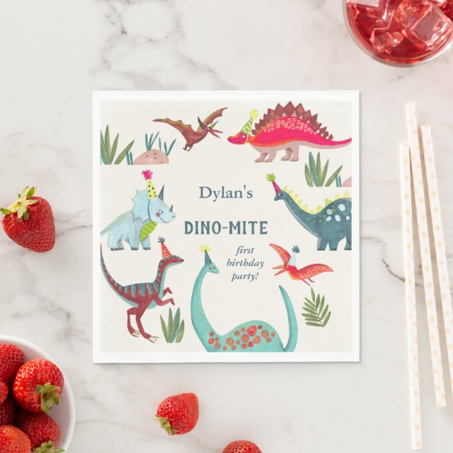 Dinosaurier Kindergeburtstag Party Serviette (Beispiel)