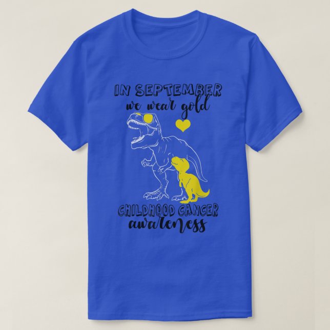 Dinosaurier Kindheit Krebs Bewusstsein im Septembe T-Shirt (Design vorne)
