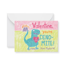 Dinosaurier-Klasse Valentine Note Card
