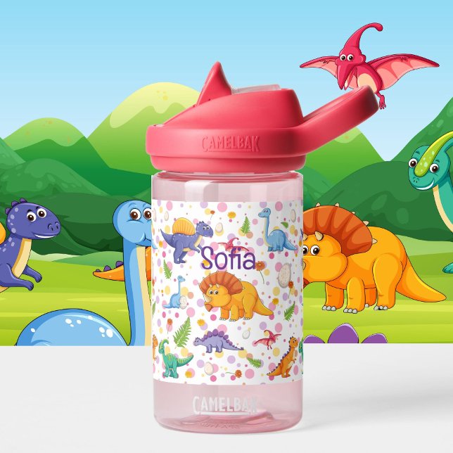 Dinosaurier Kleinkind personalize Name Dable Trinkflasche (Von Creator hochgeladen)