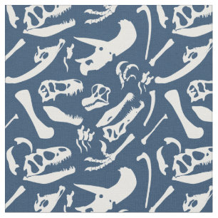 Dinosaurier-Knochen (blau) Stoff