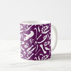 Dinosaurier-Knochen (lila) Kaffeetasse