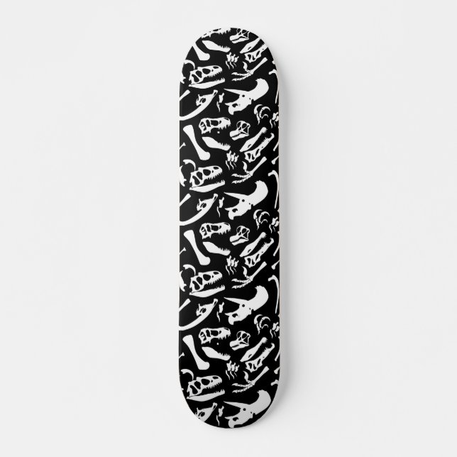 Dinosaurier-Knochen (Schwarzes) Skateboard (Vorne)