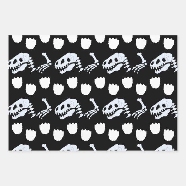 Dinosaurier Knochen Wrapping Paper Geschenkpapier Set (Vorderseite 3)