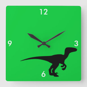 Dinosaurier-Kontur-Juraära Quadratische Wanduhr