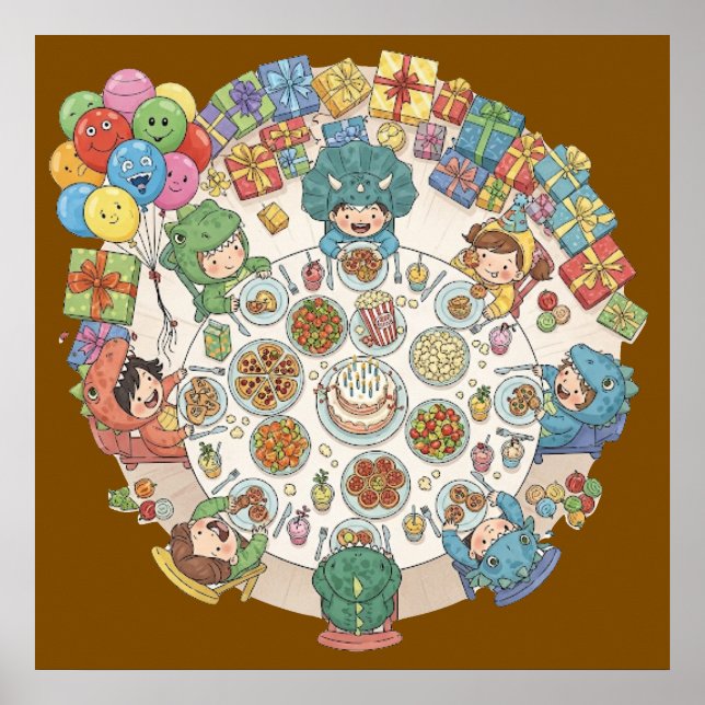 Dinosaurier-Kostüm-Party für Kinder Poster (Vorne)