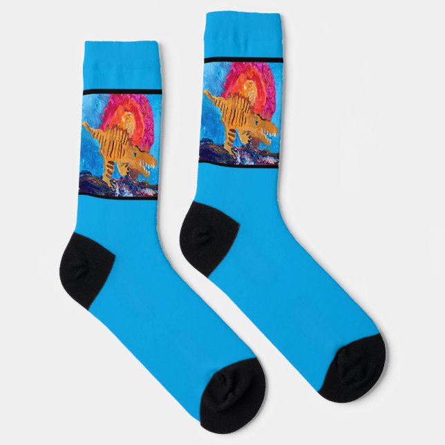 Dinosaurier "Kunst von Kindern" Socken (Rechts)