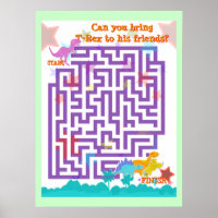 Dinosaurier Labyrinth Puzzle Game Poster