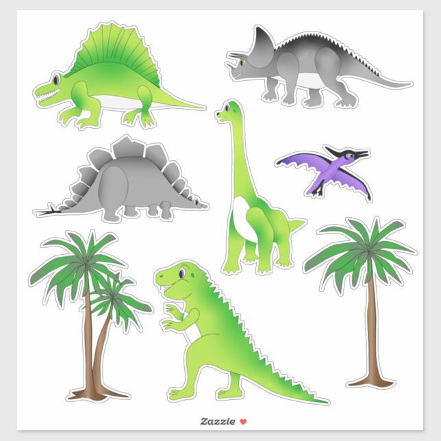 Dinosaurier Land Niedlich Dino Sticker Collection (Blatt)