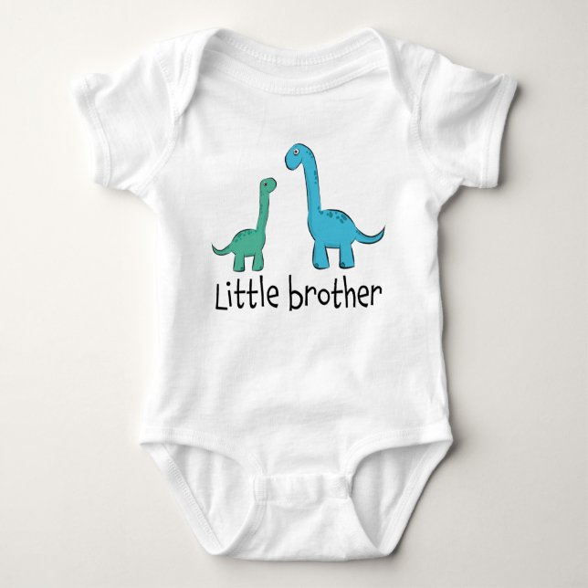 Dinosaurier Langhals Geschwister little Brother Baby Strampler (Vorderseite)